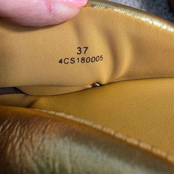 4CCCCEES Pila Semo Platform Slide Sandals Gold Metallic Womens 37 6.5 NEW - Picture 8 of 8